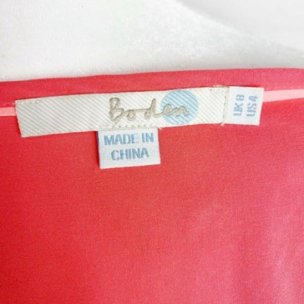 Boden Smocked Top Size 4 Small Pink Sleeveless Tank Blouse Style WA498 - Picture 3 of 6